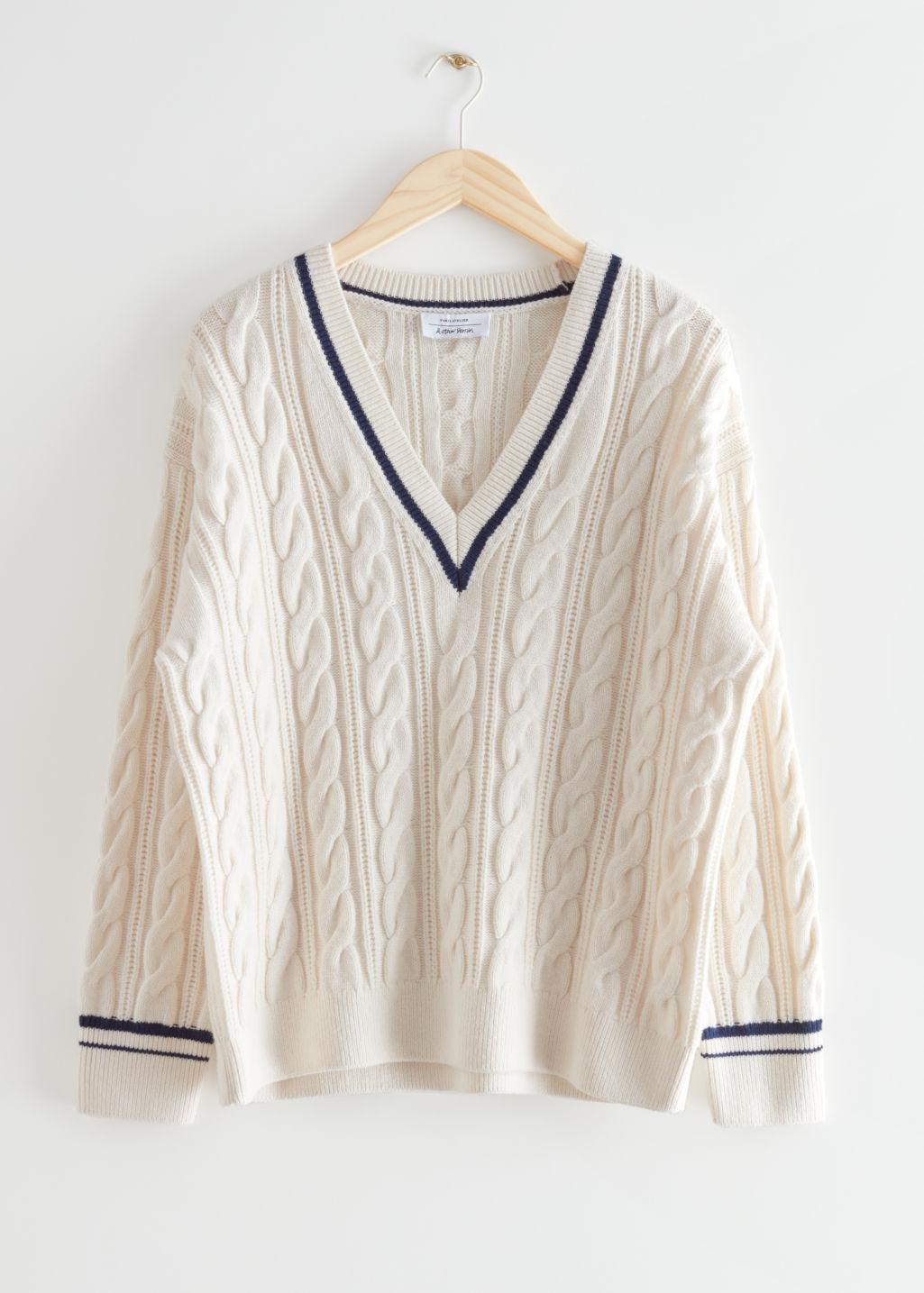 u0026 Other Stories Merino Cable Knit Sweater in White | Lyst