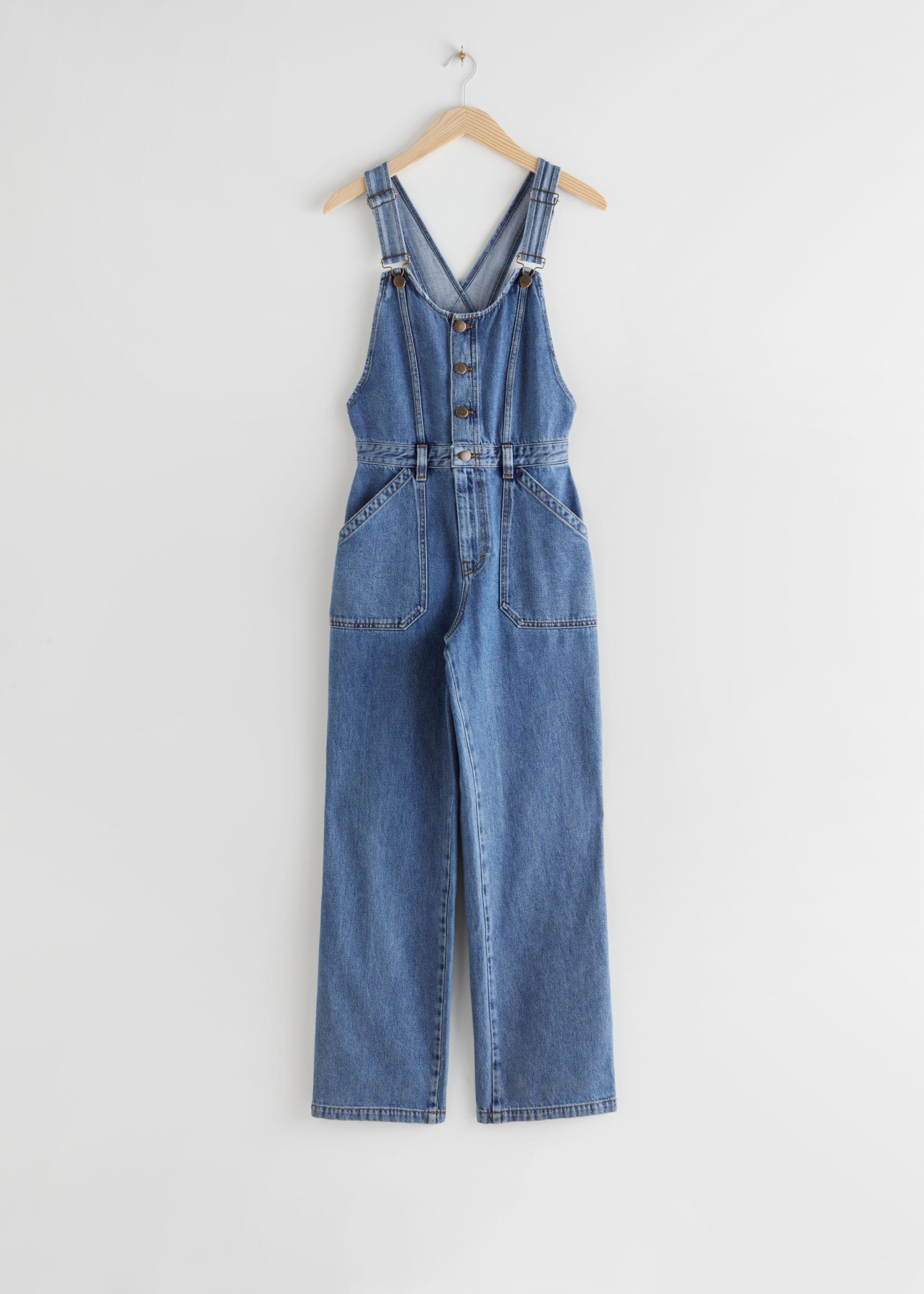 & Other Stories Straight Leg Denim Dungarees in Blue | Lyst