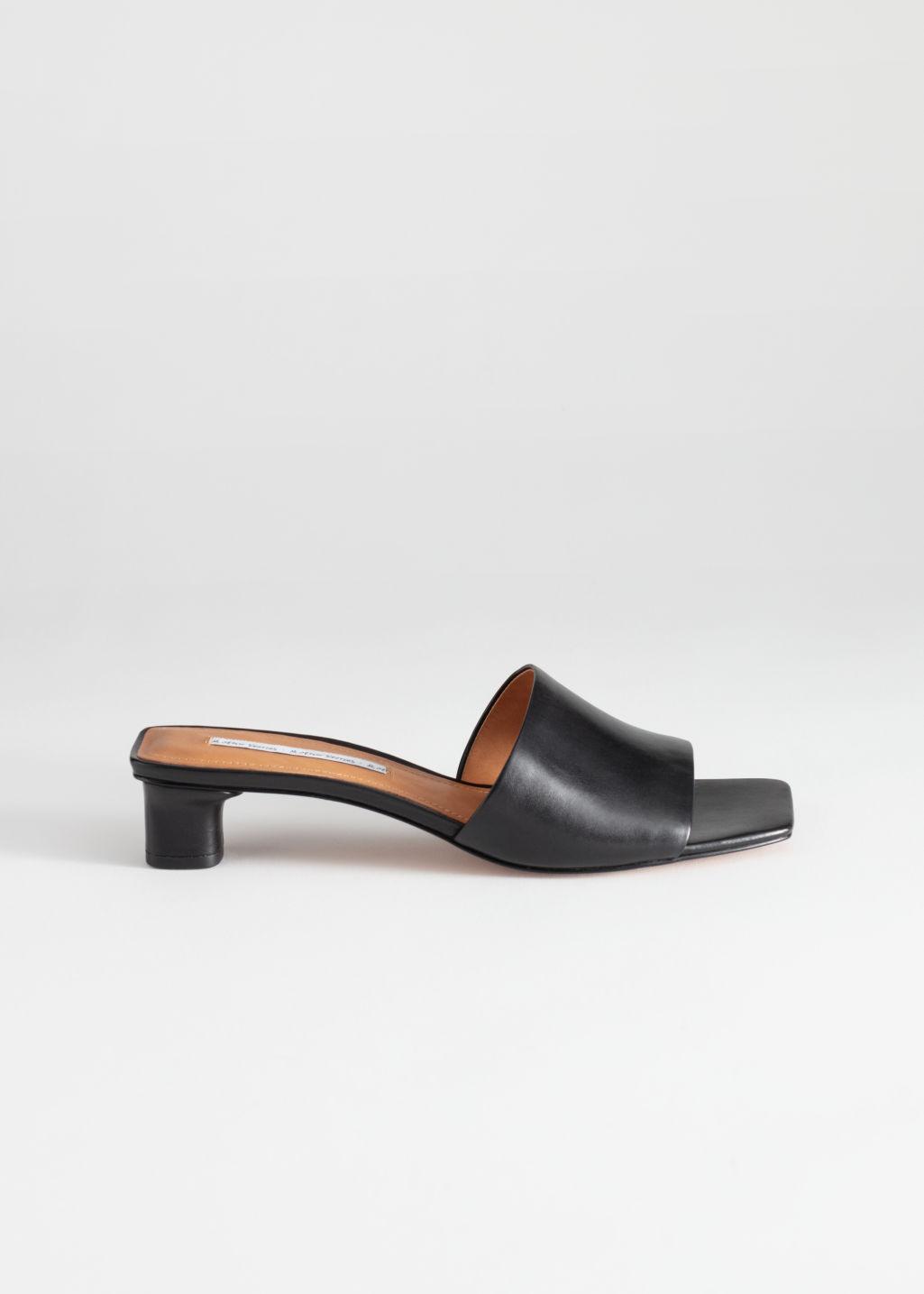 square toe mules heels