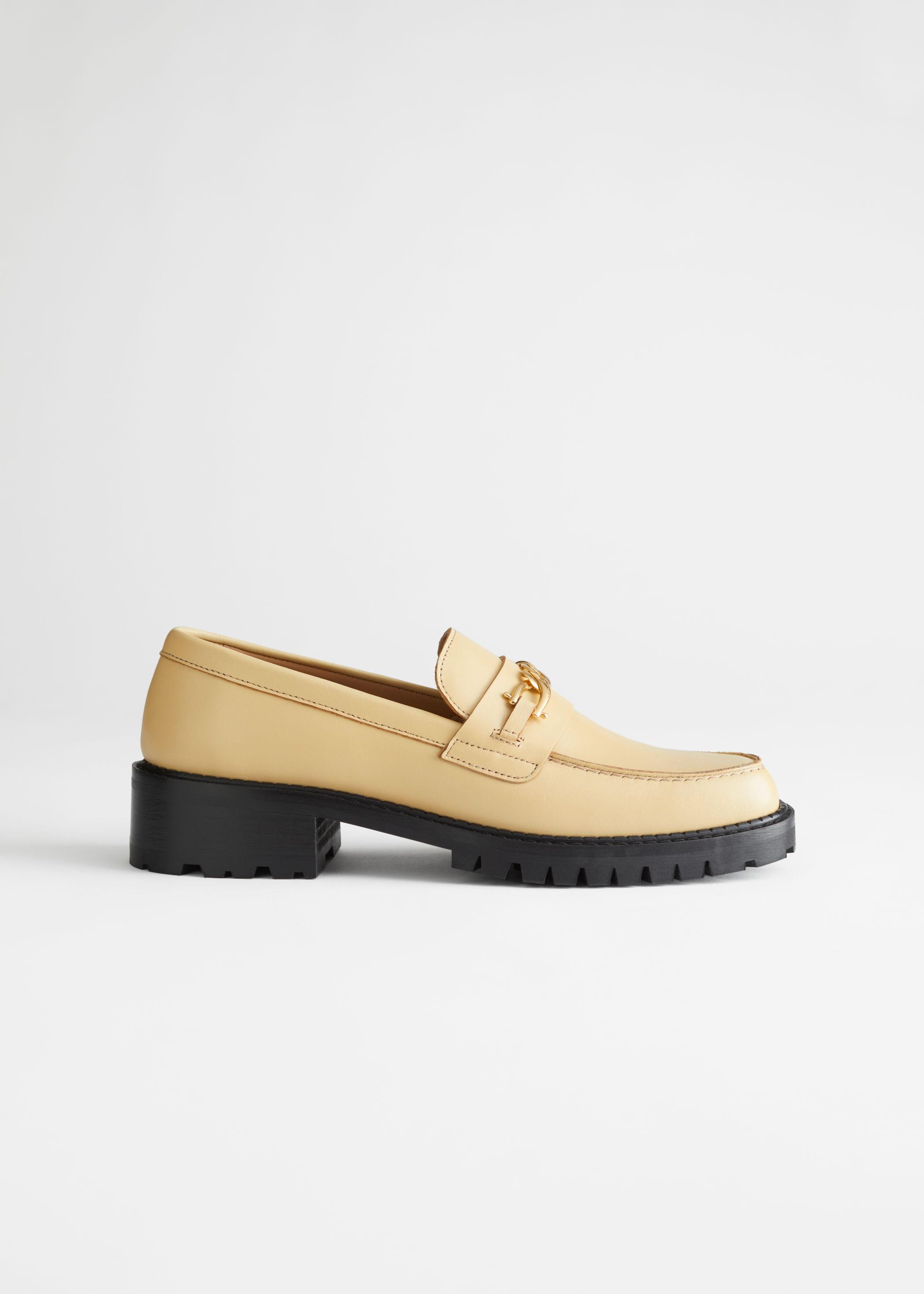& Other Stories Rope Chain Leather Loafers in Yellow | Lyst