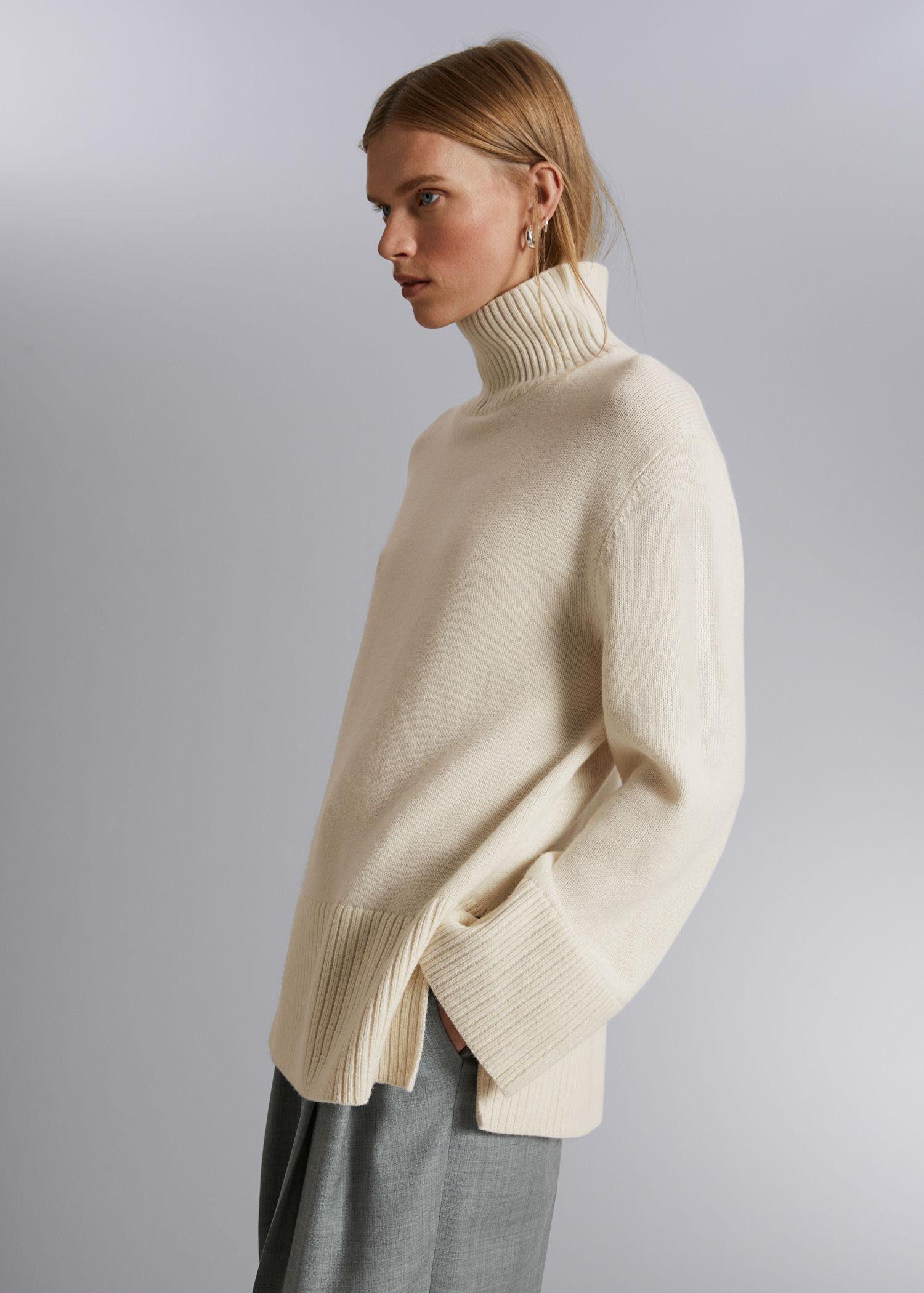 Other Stories Oversized Turtleneck Wool Sweater in Natural Lyst UK