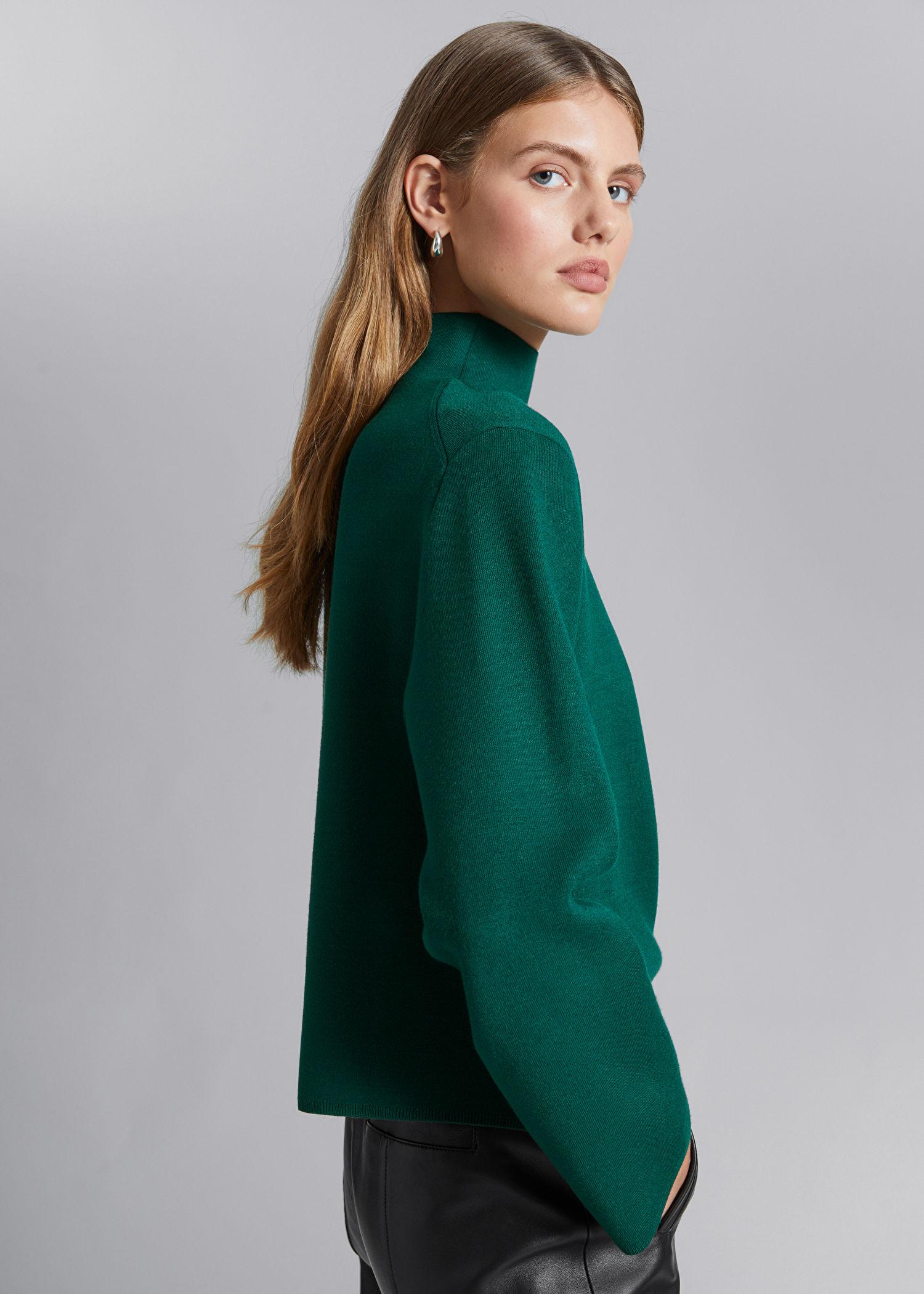 & Other Stories Boxy Turtleneck Knit Jumper in Green | Lyst UK