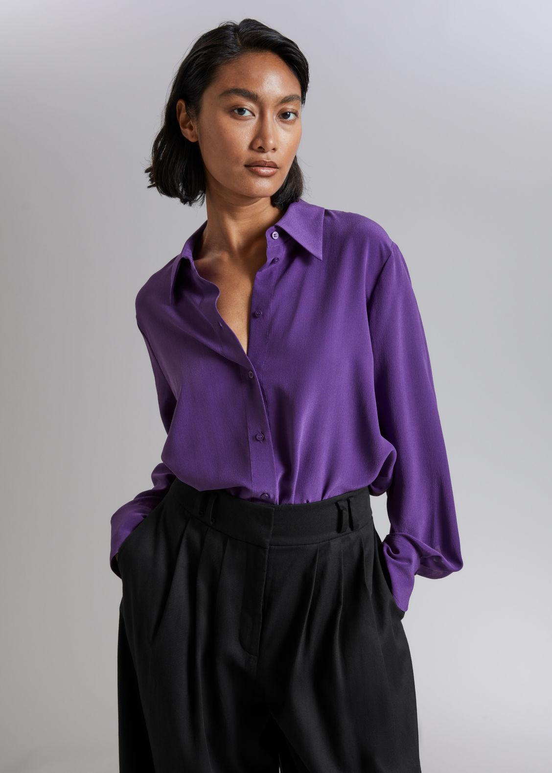 & Other Stories Mulberry Silk Shirt in Purple | Lyst