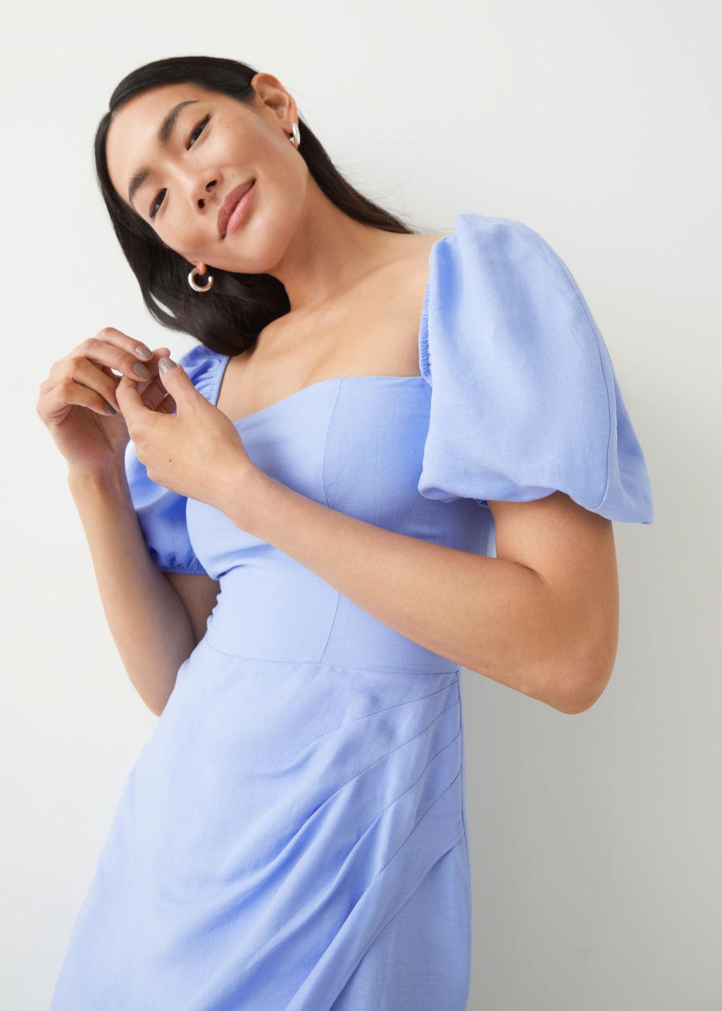 \u0026 Other Stories Fitted Puff Sleeve Midi 