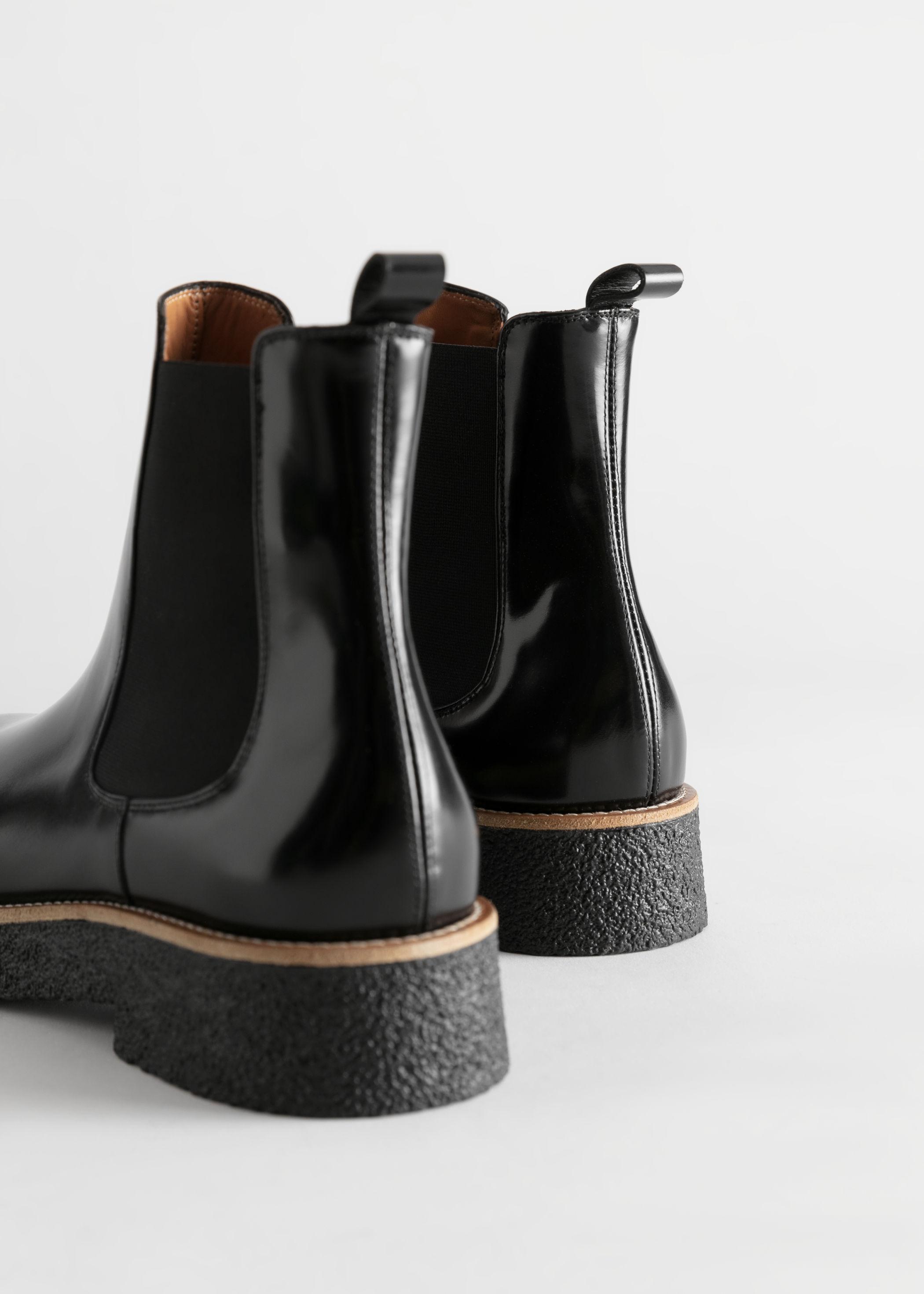 Leather platform sole chelsea boots Clearance