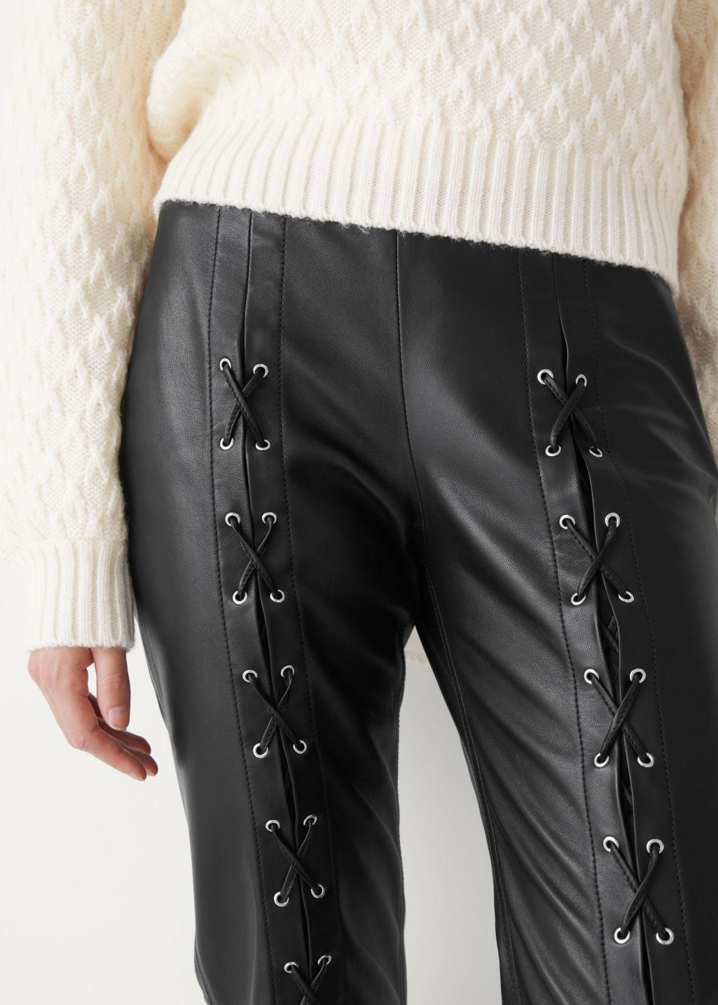 Stories Lace-up Leather Trousers 