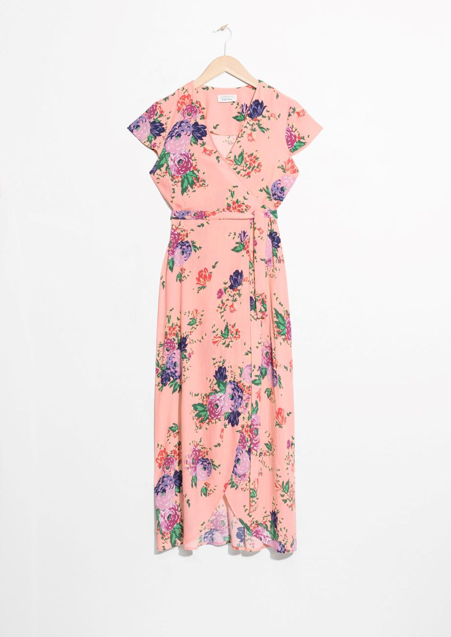& Other Stories Synthetic Floral Wrap Dress in Pink Floral (Pink) - Lyst