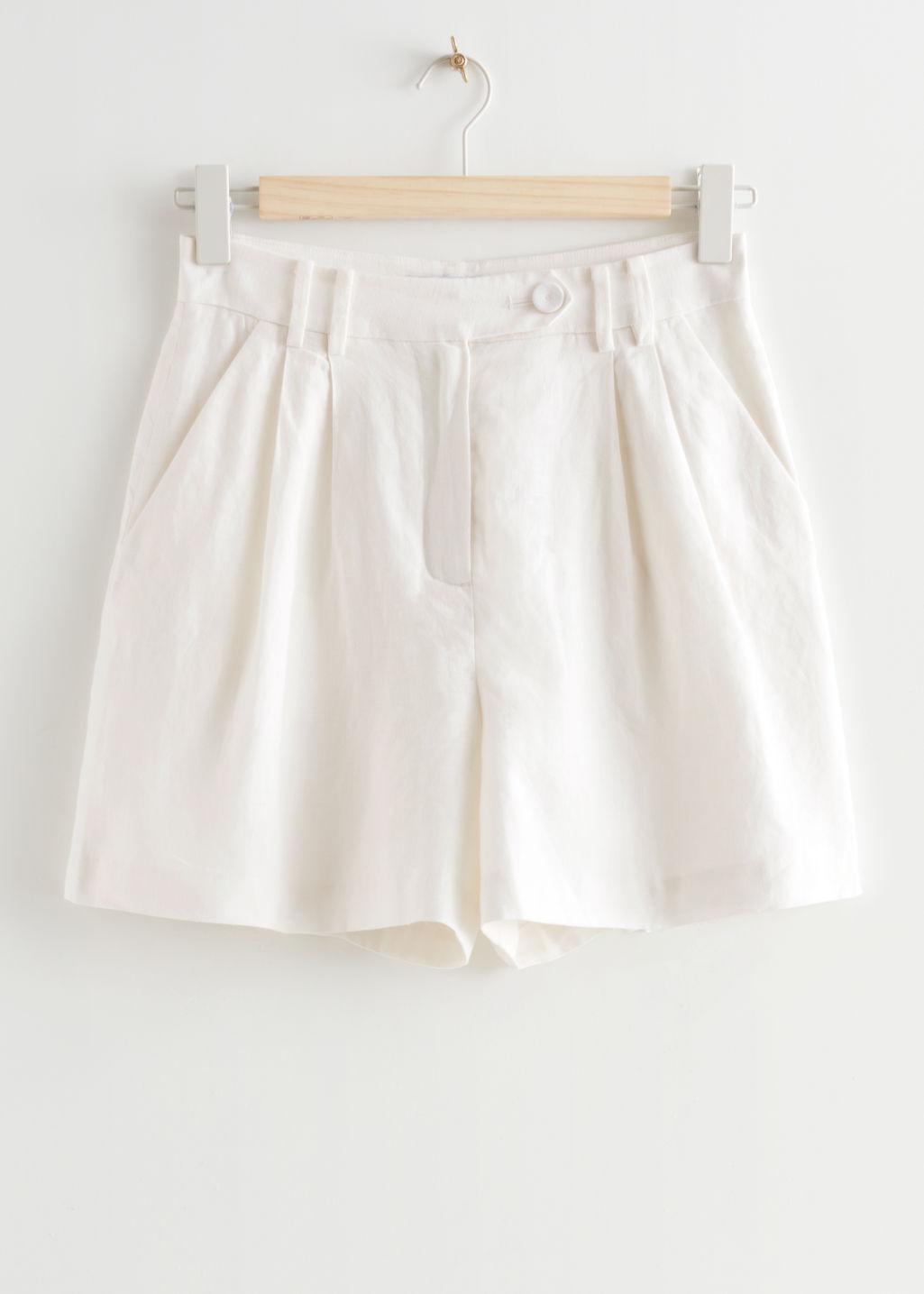 & Other Stories Relaxed Linen Shorts in White | Lyst