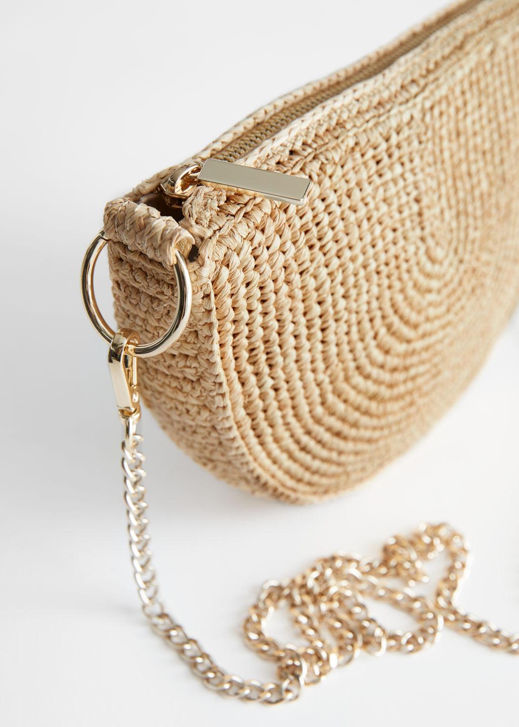 & Other Stories Half Moon Straw Crossbody Bag in Natural | Lyst UK
