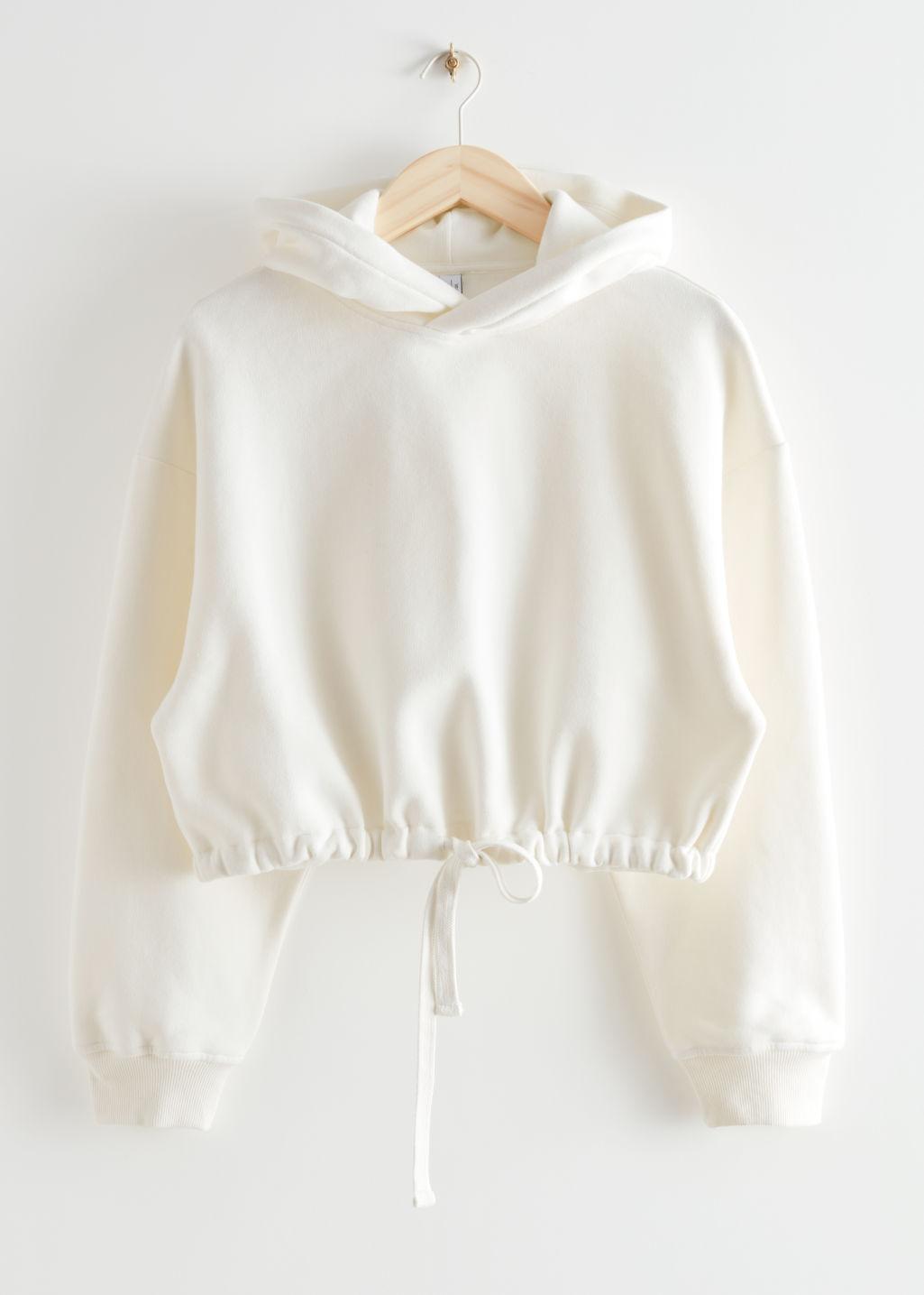 cropped drawstring sweatshirt