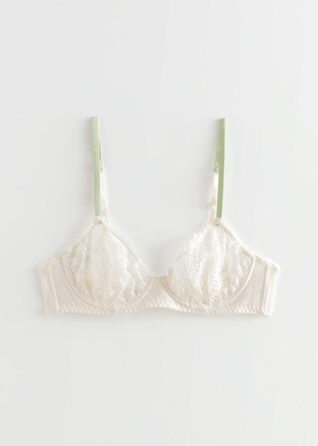 & Other Stories Floral Lace Underwire Bra in White | Lyst