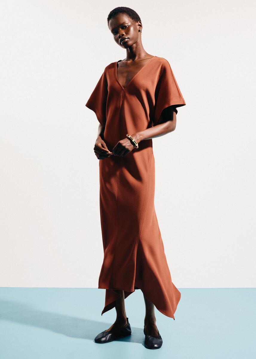 and other stories long dresses & Other Stories maxi dress with ruffle edging and low back in dot print