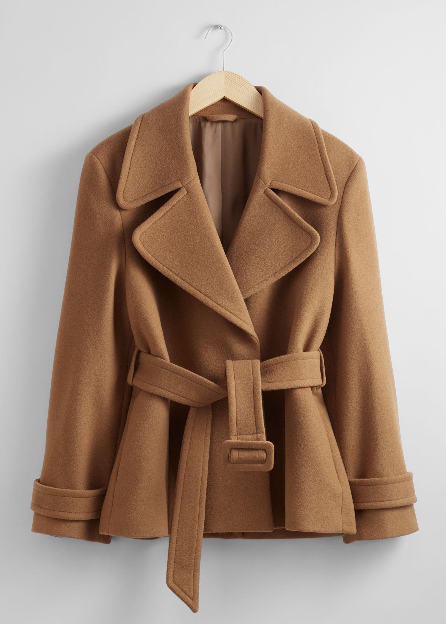 Other Stories Belted Wool Jacket in Brown Lyst UK
