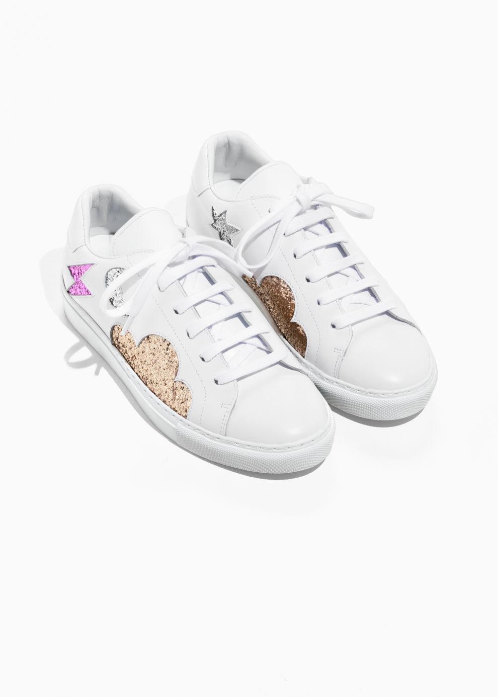 \u0026 Other Stories Leather Glitter Sneaker 