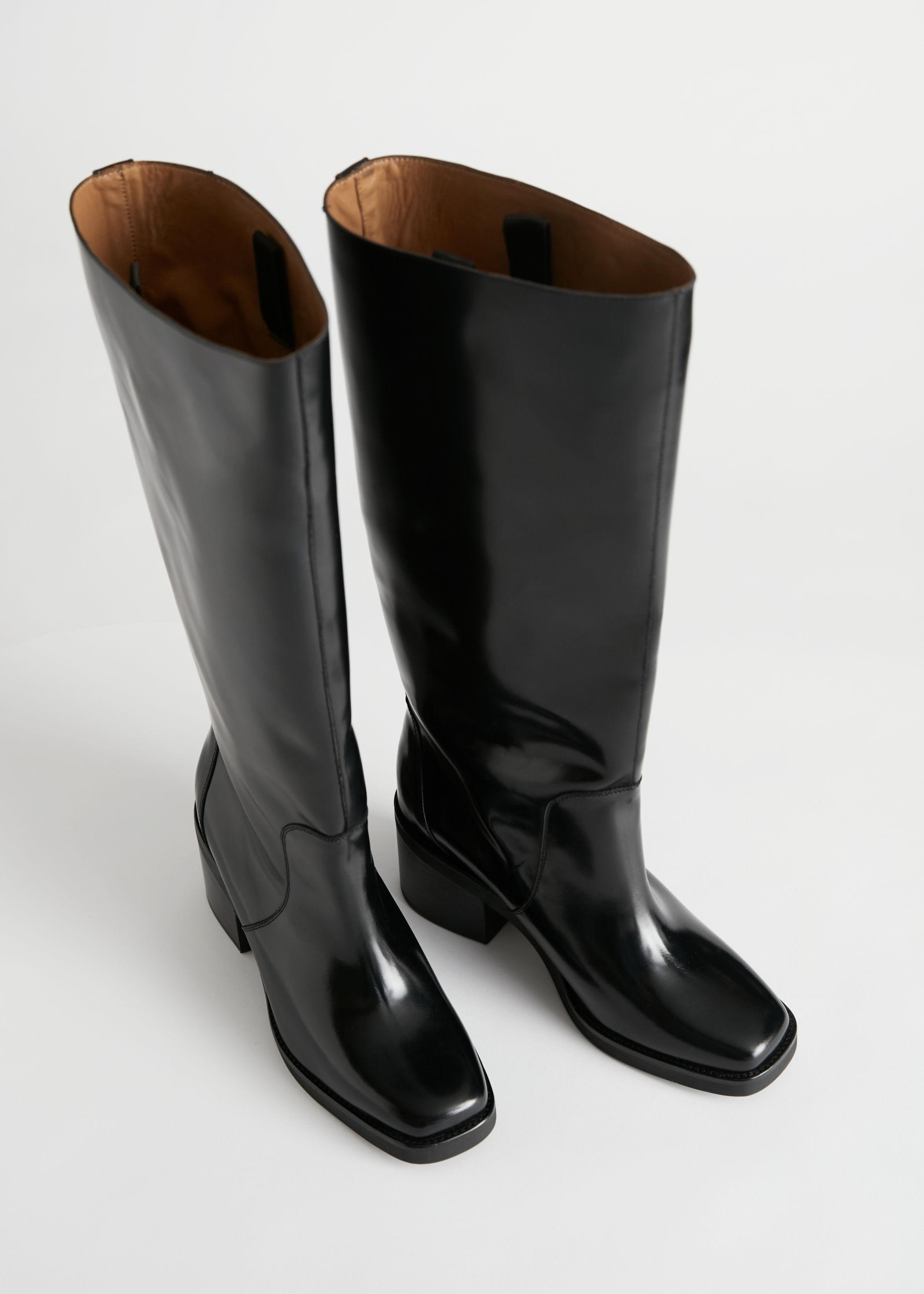 & Other Square Toe Knee Leather Boots in | Lyst