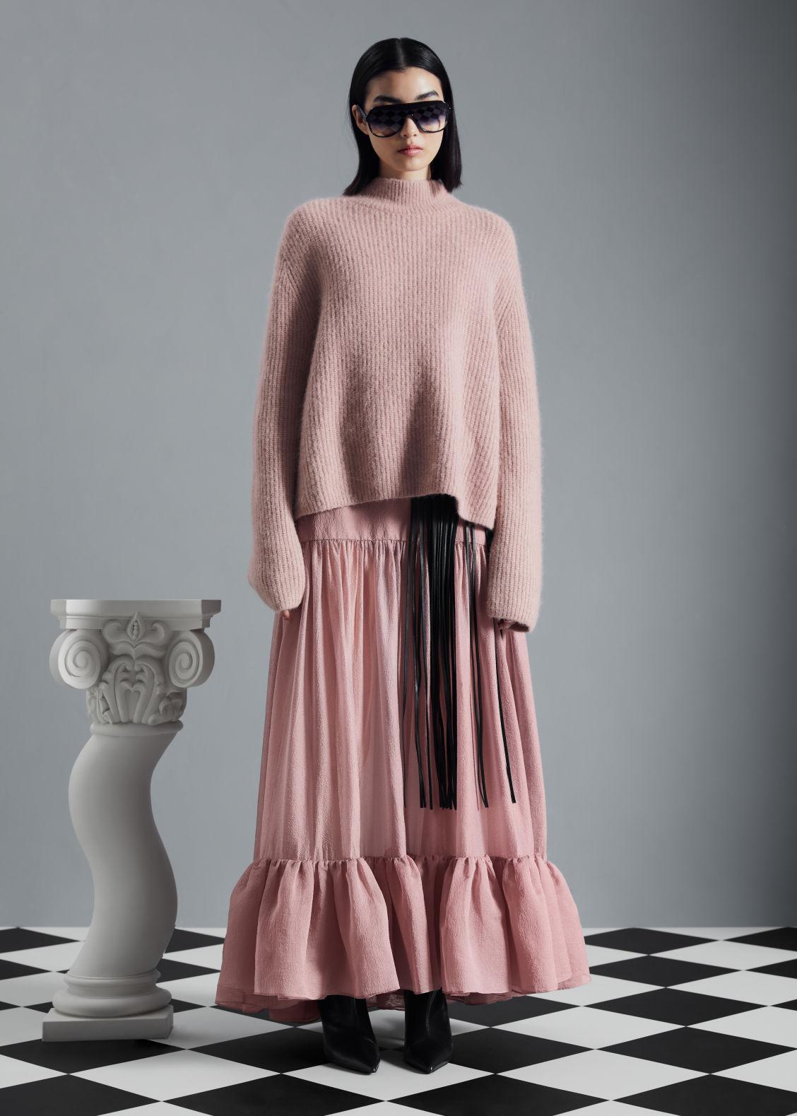 Tiered sheer top maxi skirt