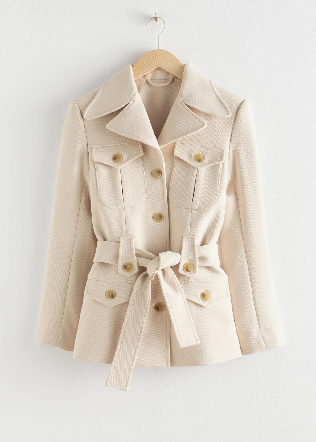 belted workwear jacket