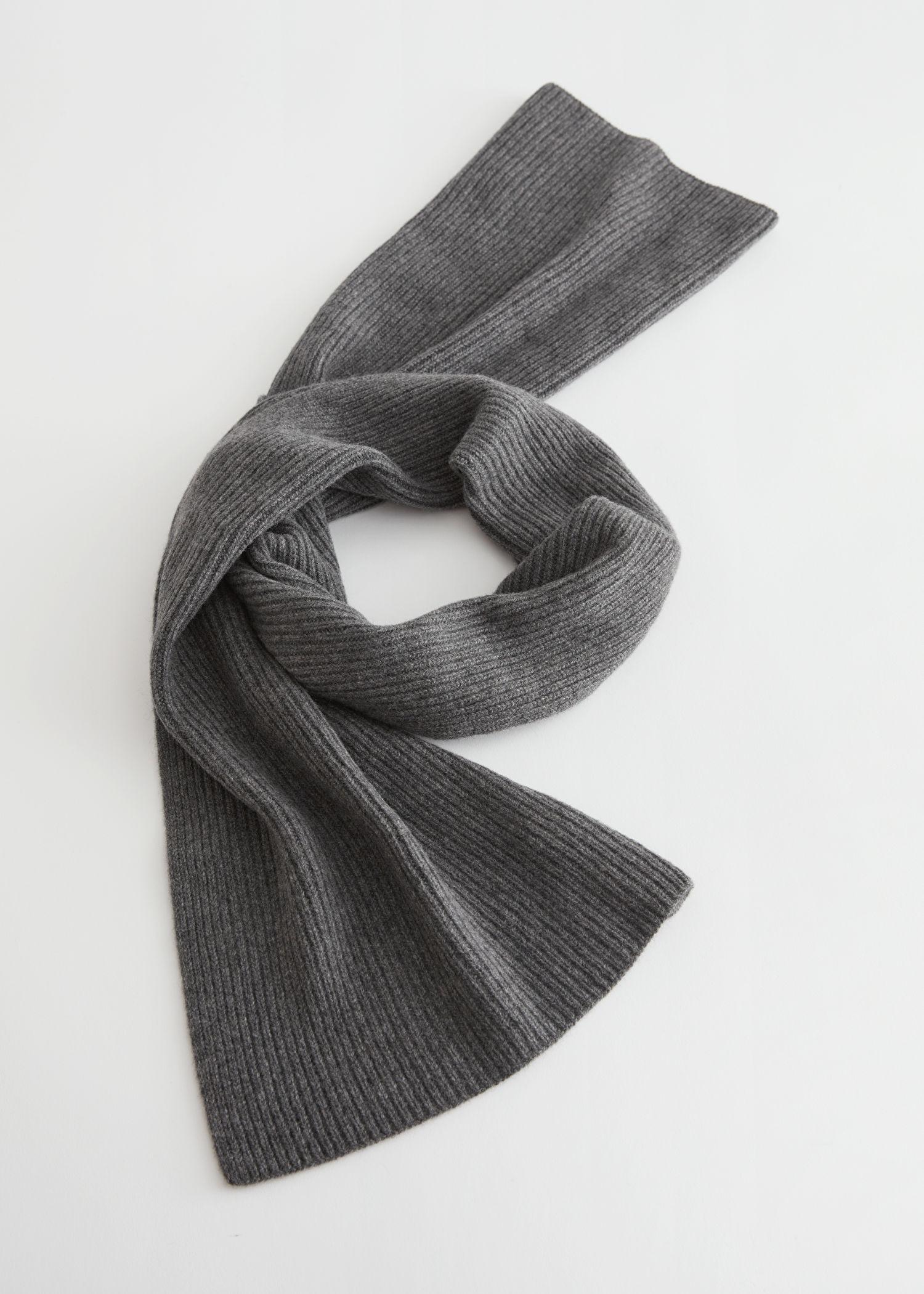 & Other Stories Cashmere Ribbed Knit Scarf in Grey | Lyst Canada