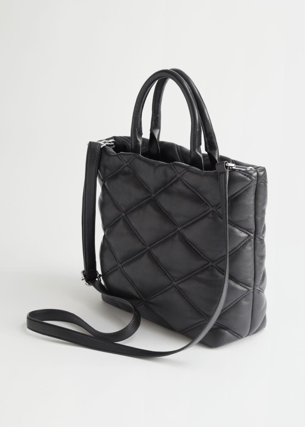  Other Stories patent leather tote bag in black