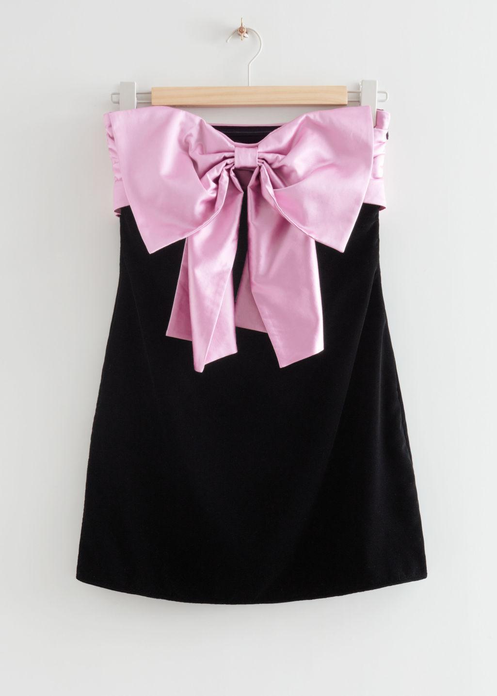 & Other Stories Big Bow Velvet Bustier Dress in Black Lyst