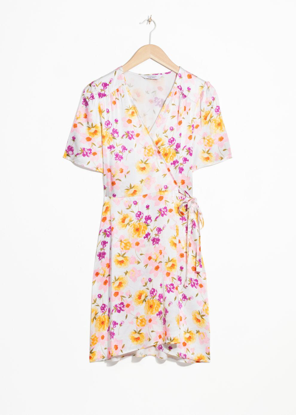 & other stories pink wrap dress