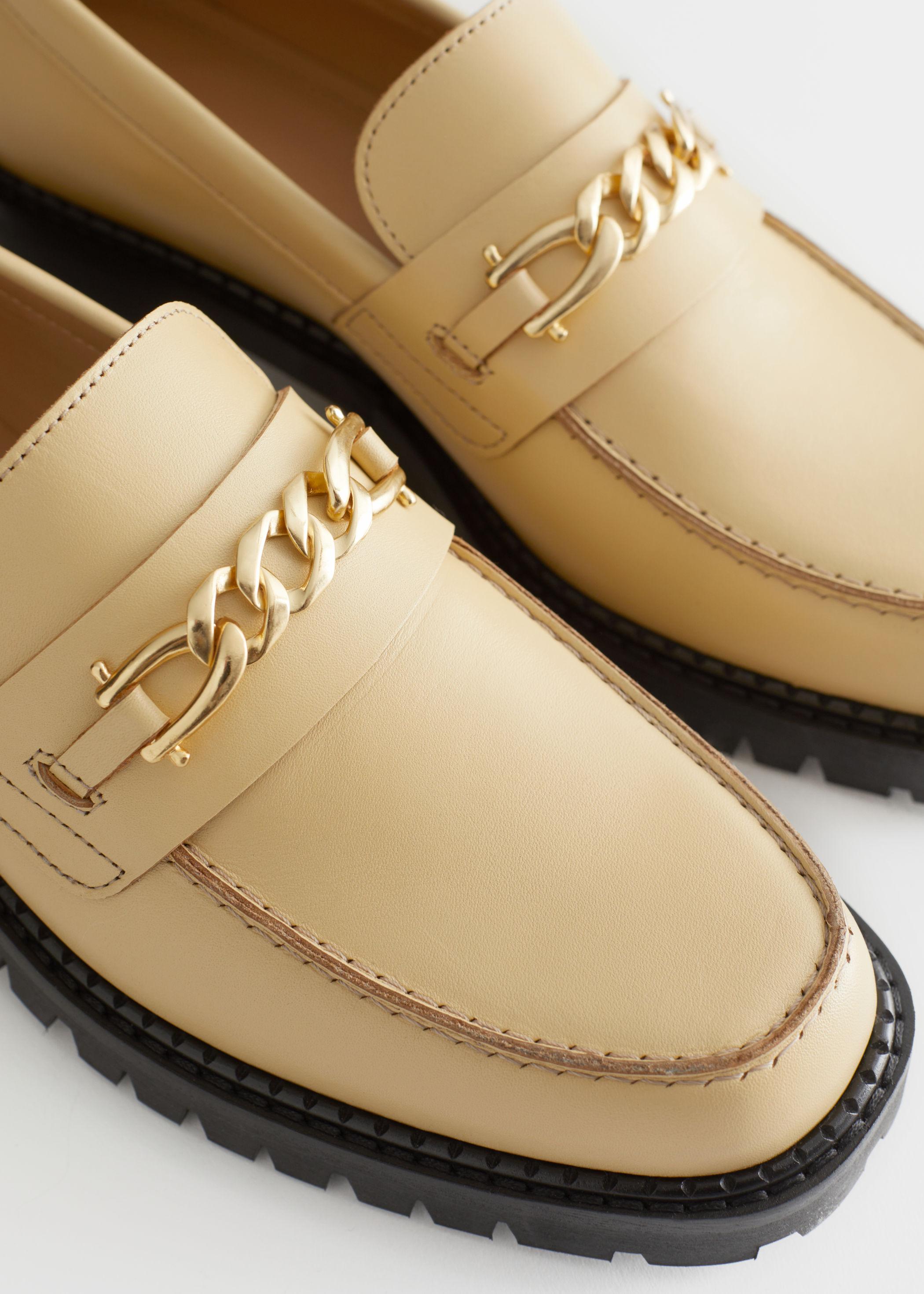 & Other Stories Rope Chain Leather Loafers in Yellow | Lyst