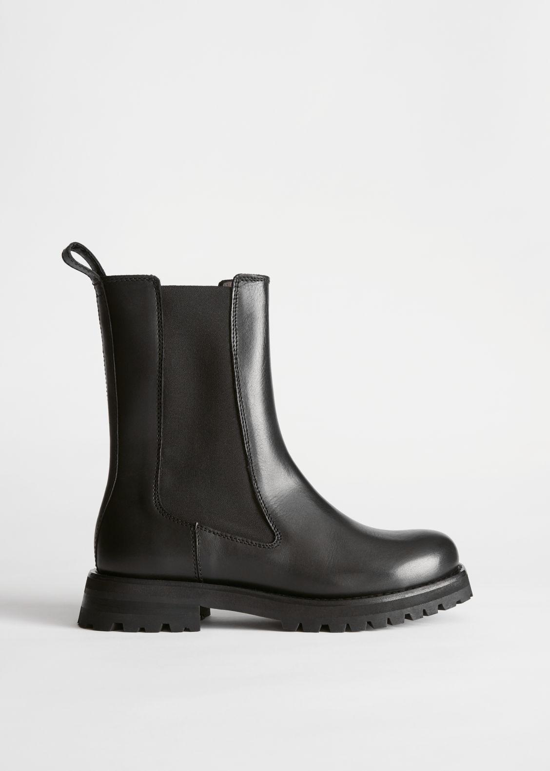 & Other Stories Chunky Sole Leather Chelsea in Black | Lyst