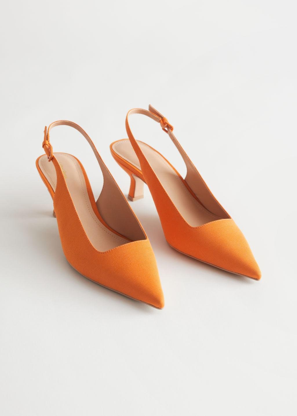 & Other Stories Pointed Slingback Pumps in Orange | Lyst