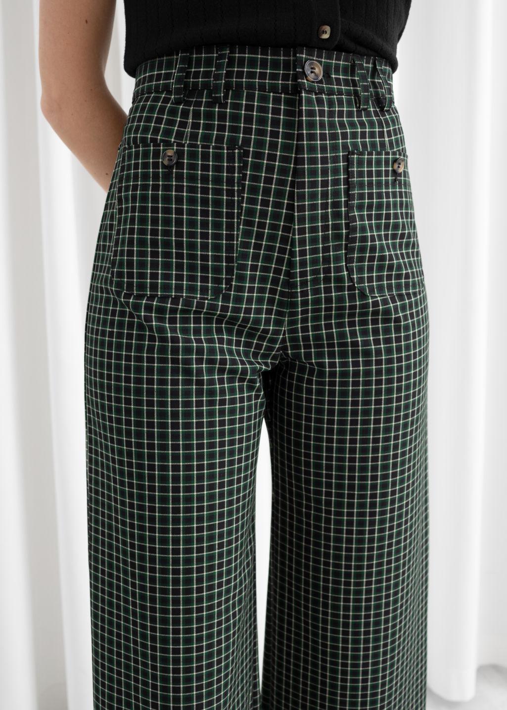 Kick Flare Plaid Trousers 