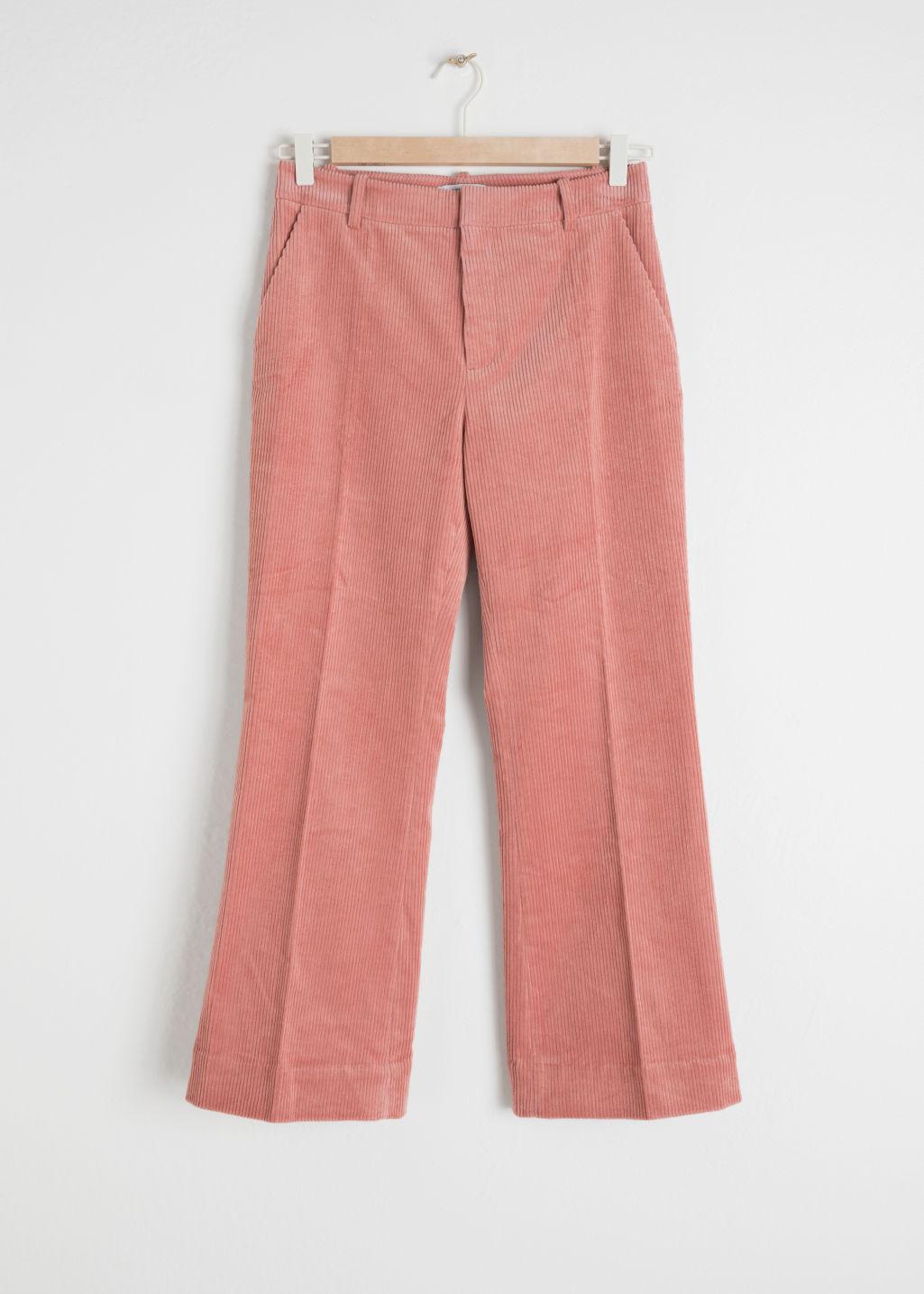 Cropped Wide Corduroy Trousers 