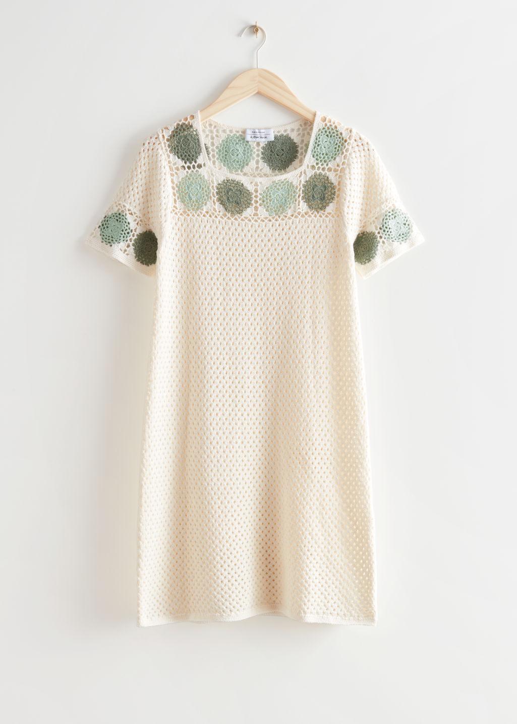 Other Stories Floral Crochet Mini Dress ...