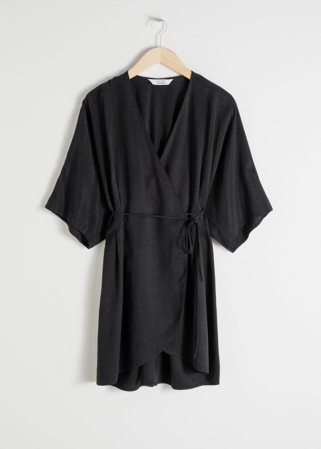 Cupro blend mini wrap dress Outlet