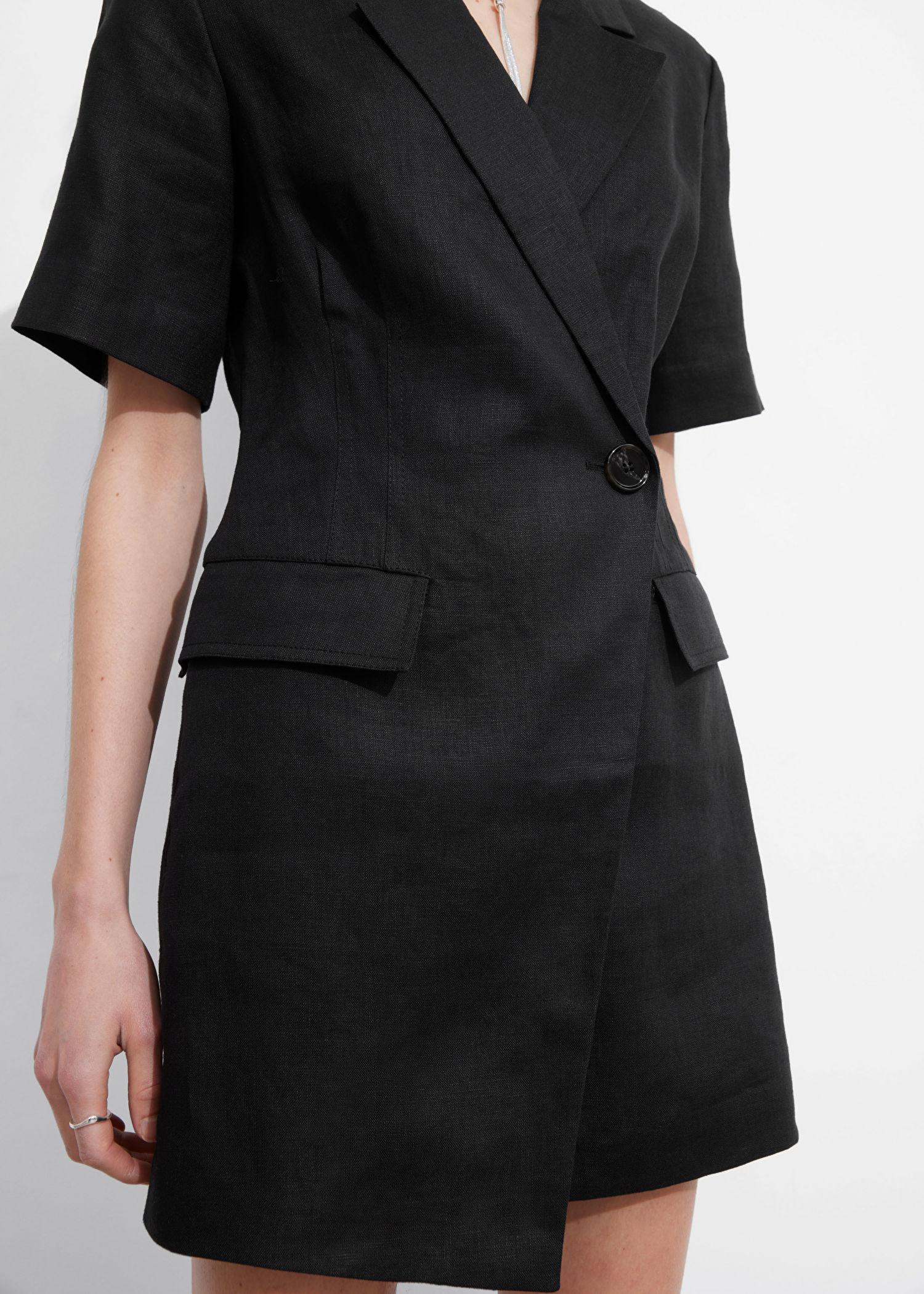 Other Stories Linen Blazer Mini Dress in Black Lyst UK