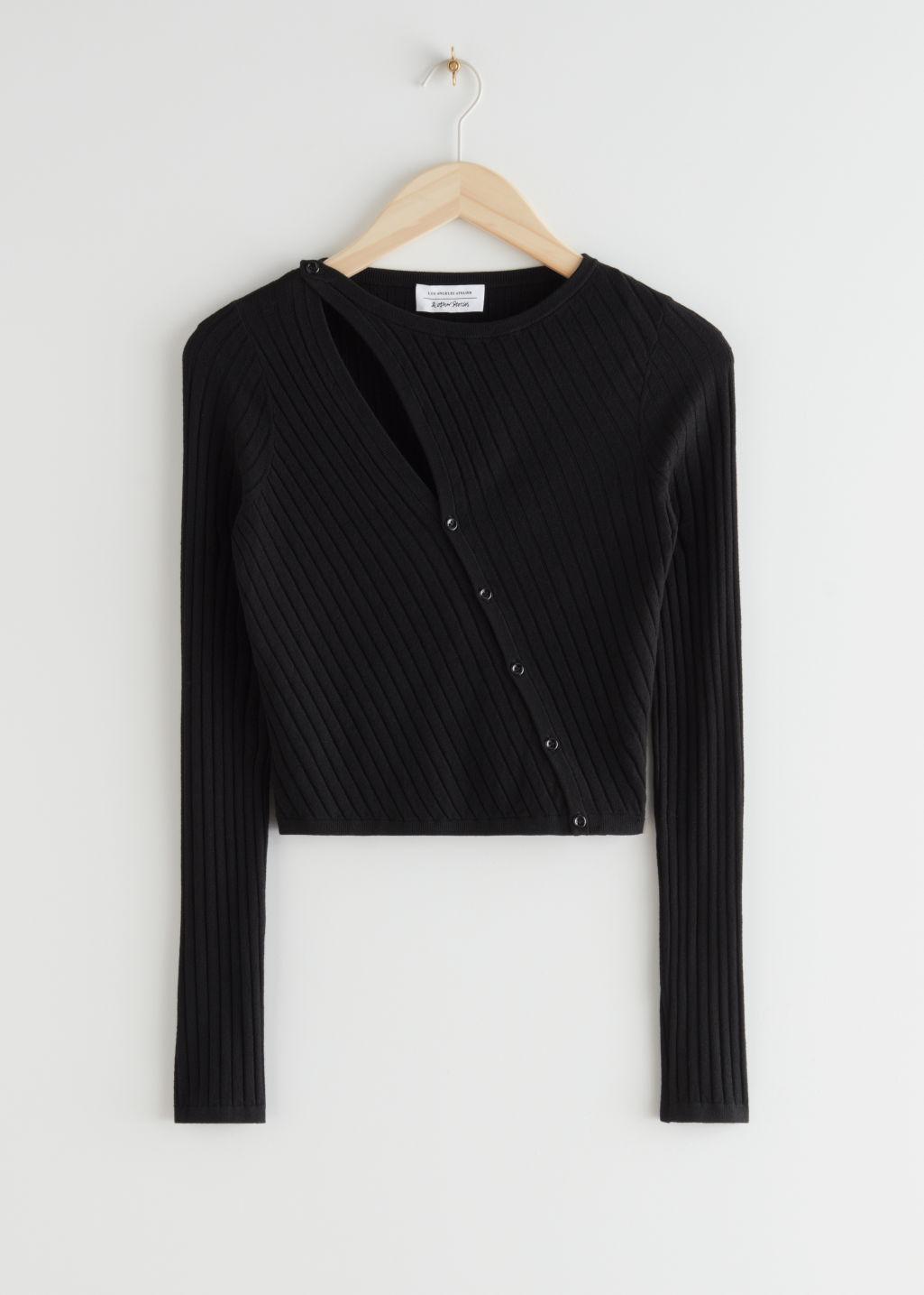 asymmetrical button cardigan