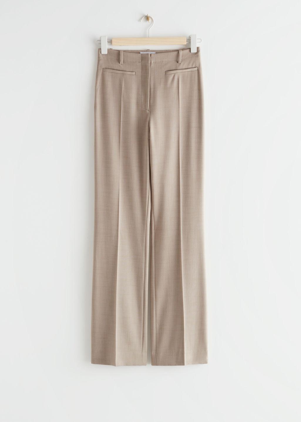 High Waist Press Crease Trousers 