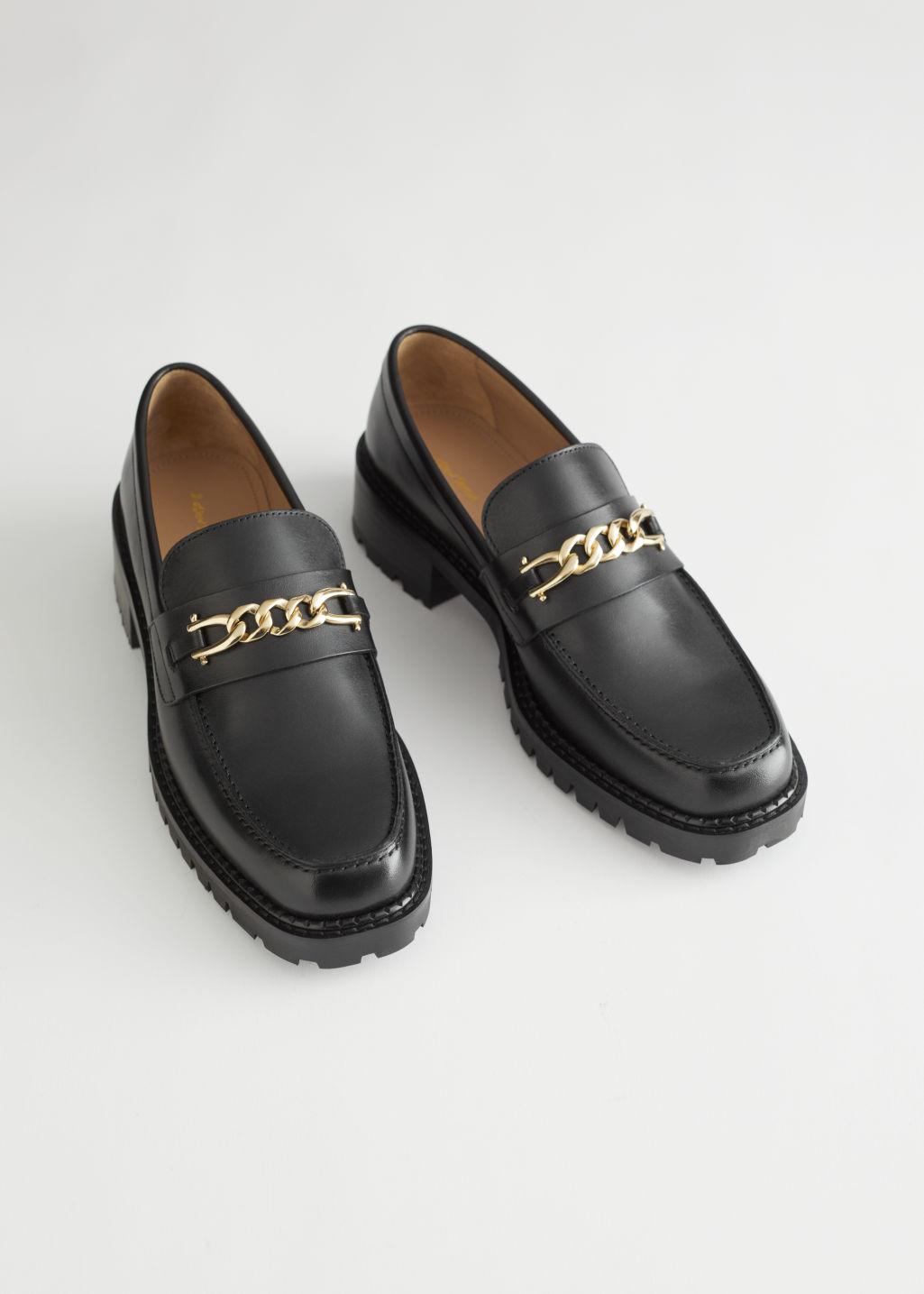 & Other Stories Rope Chain Leather Loafers in Black | Lyst