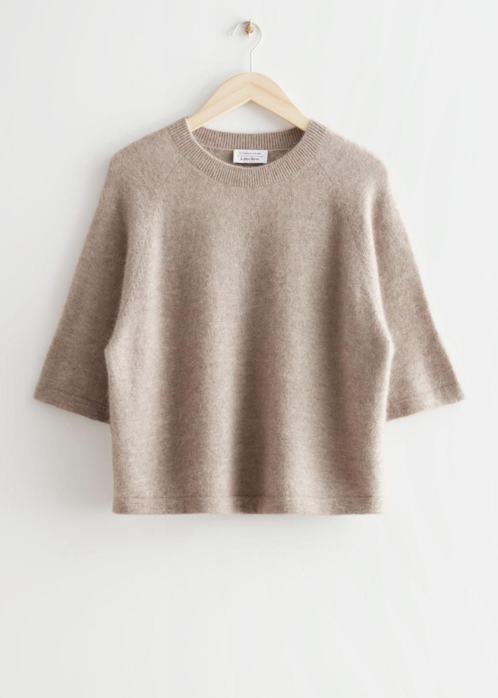 Stories Boxy Alpaca T-shirt in Brown | Lyst