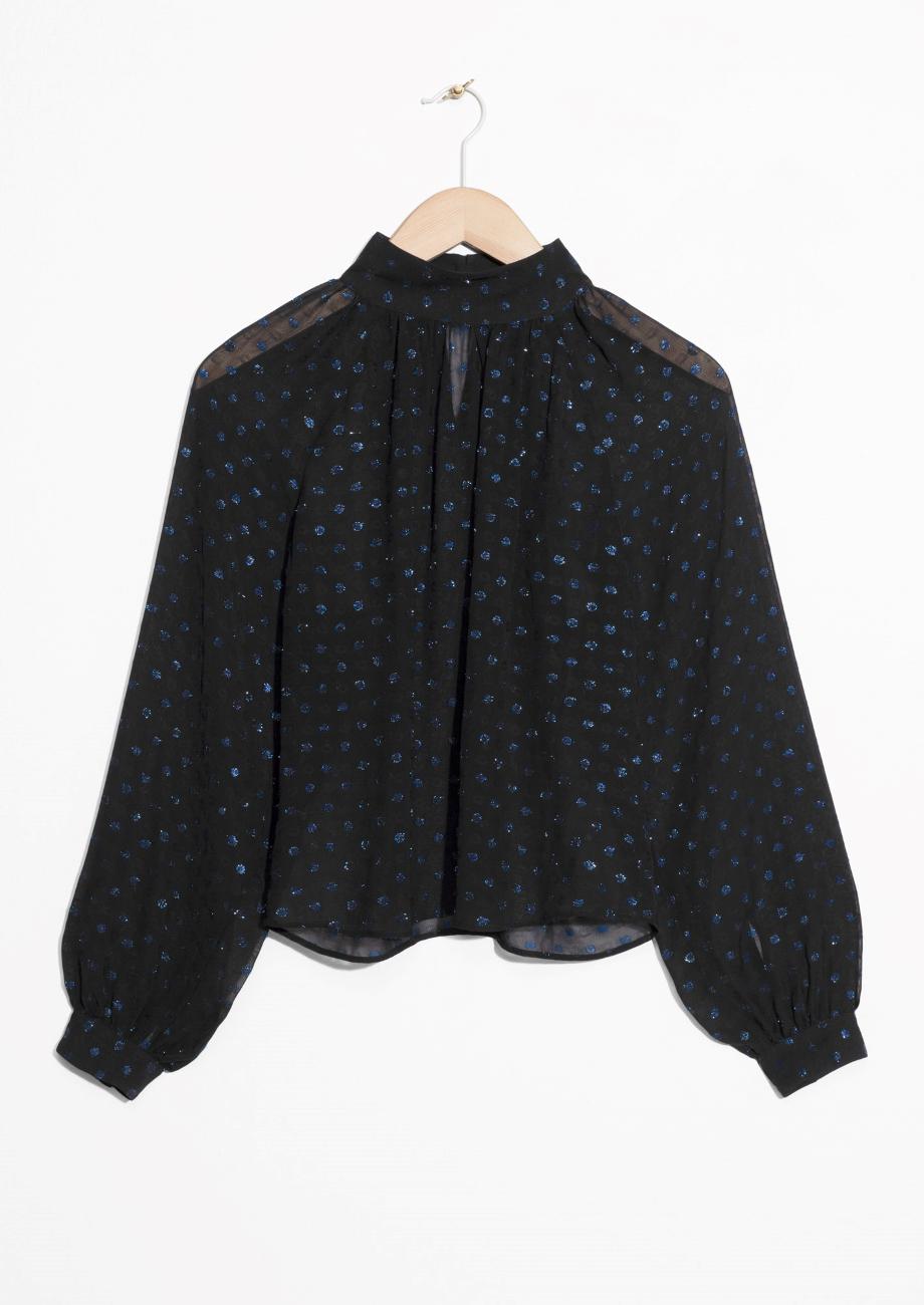 Lyst - & Other Stories Sheer Billowy Blouse in Black