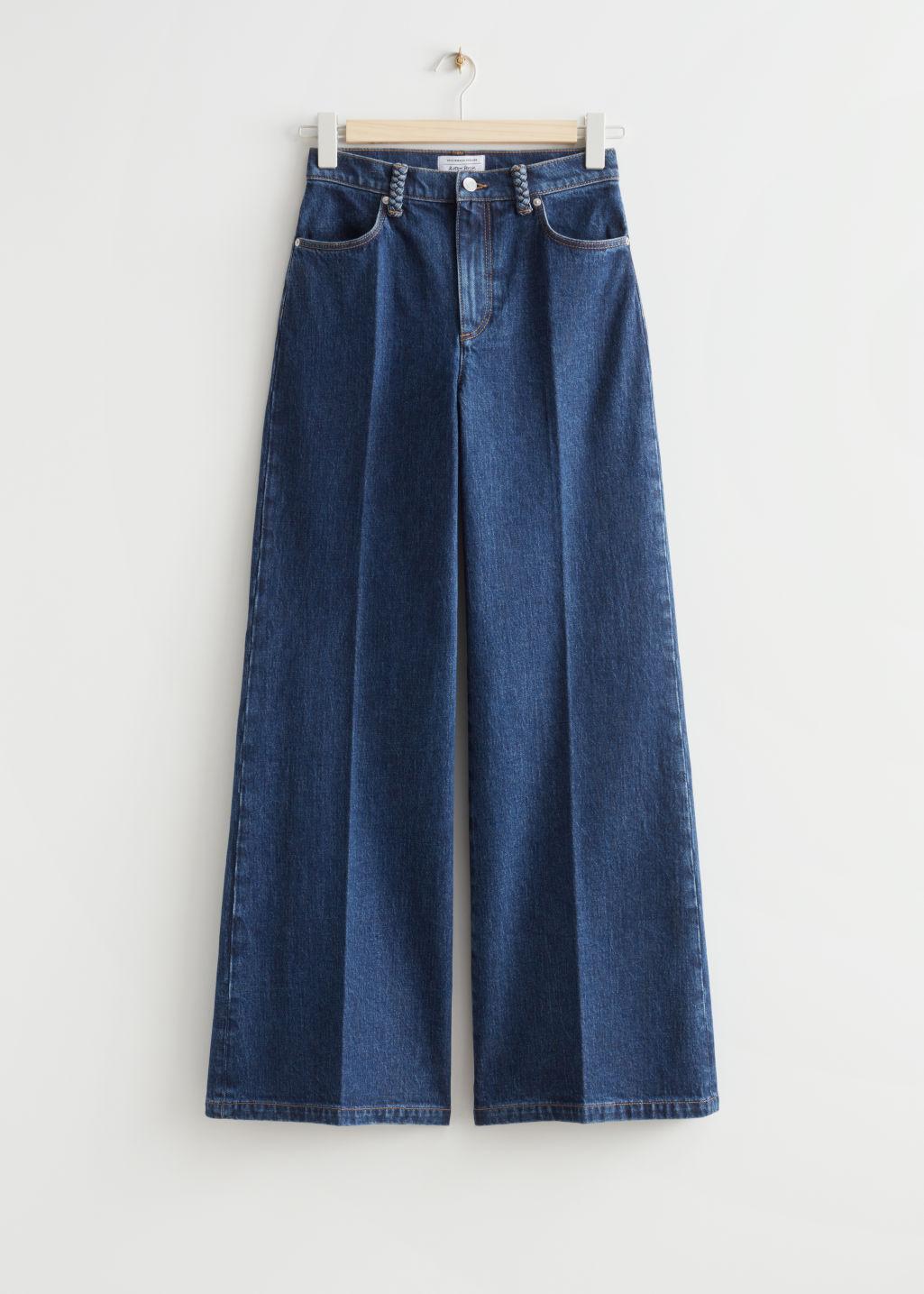 & Other Stories Denim Wide Press Crease Jeans in Blue Lyst