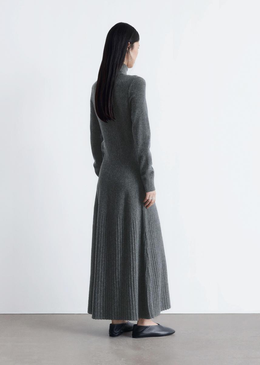 & Other Stories Merino Wool Turtleneck Maxi Dress in White | Lyst