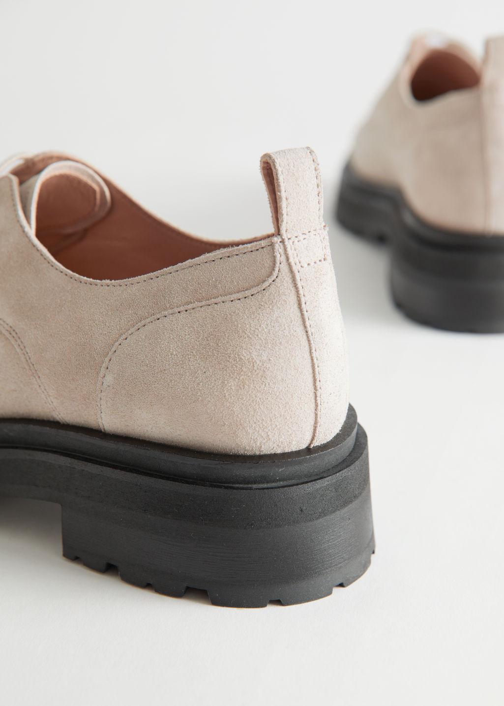 & Other Stories Chunky Suede Derby Shoes in Natural | Lyst Canada