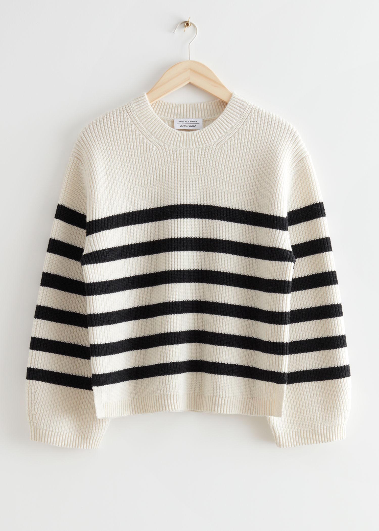 u0026 Other Stories Striped Crewneck Knit Jumper in Black | Lyst Canada