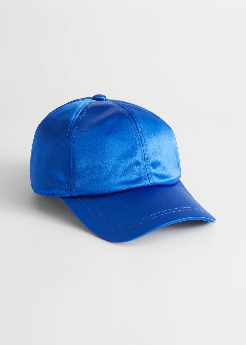 Satin Baseball Cap in Blue 