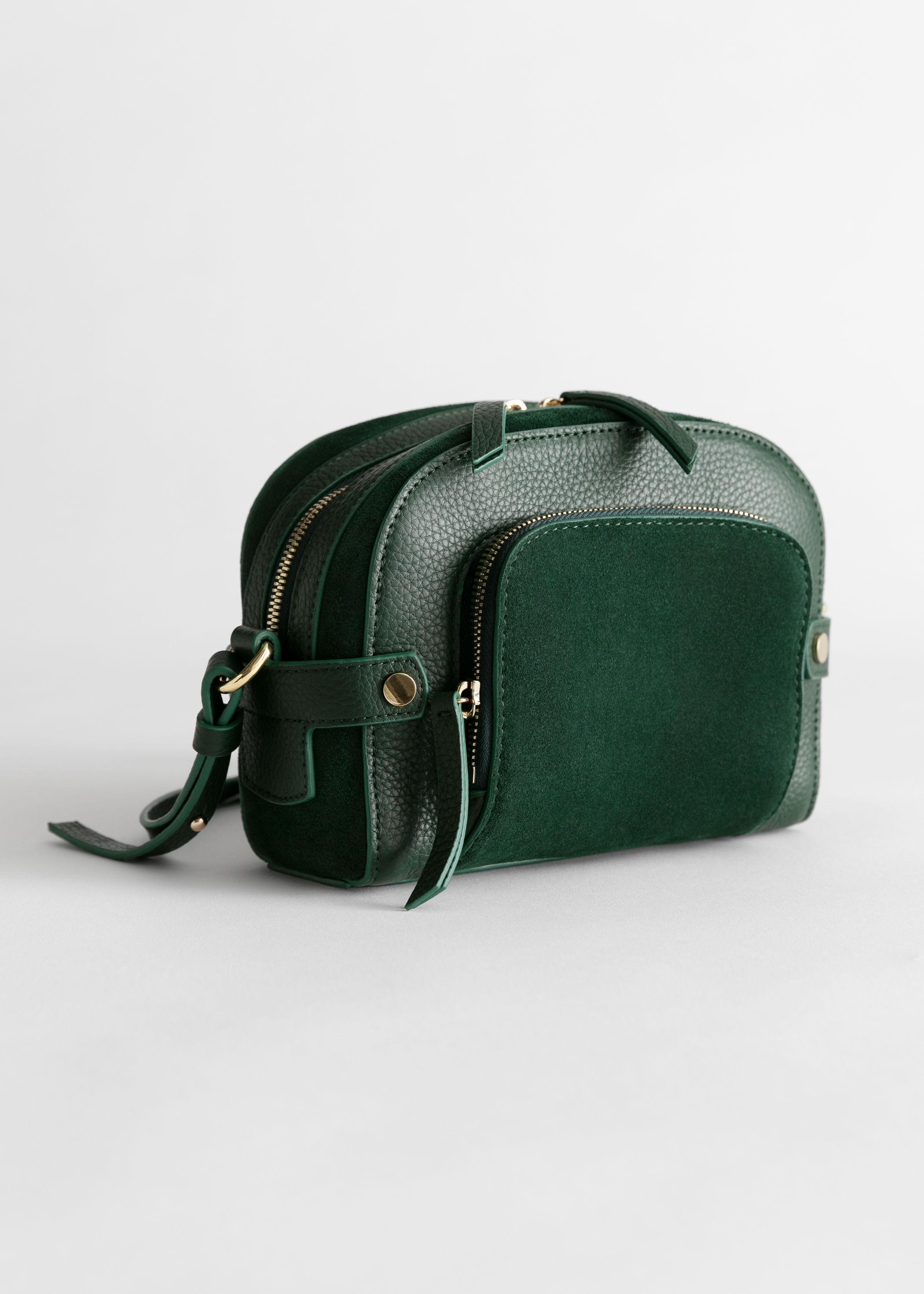 & Other Stories Leather Suede Small Crossbody Bag in Green | Lyst