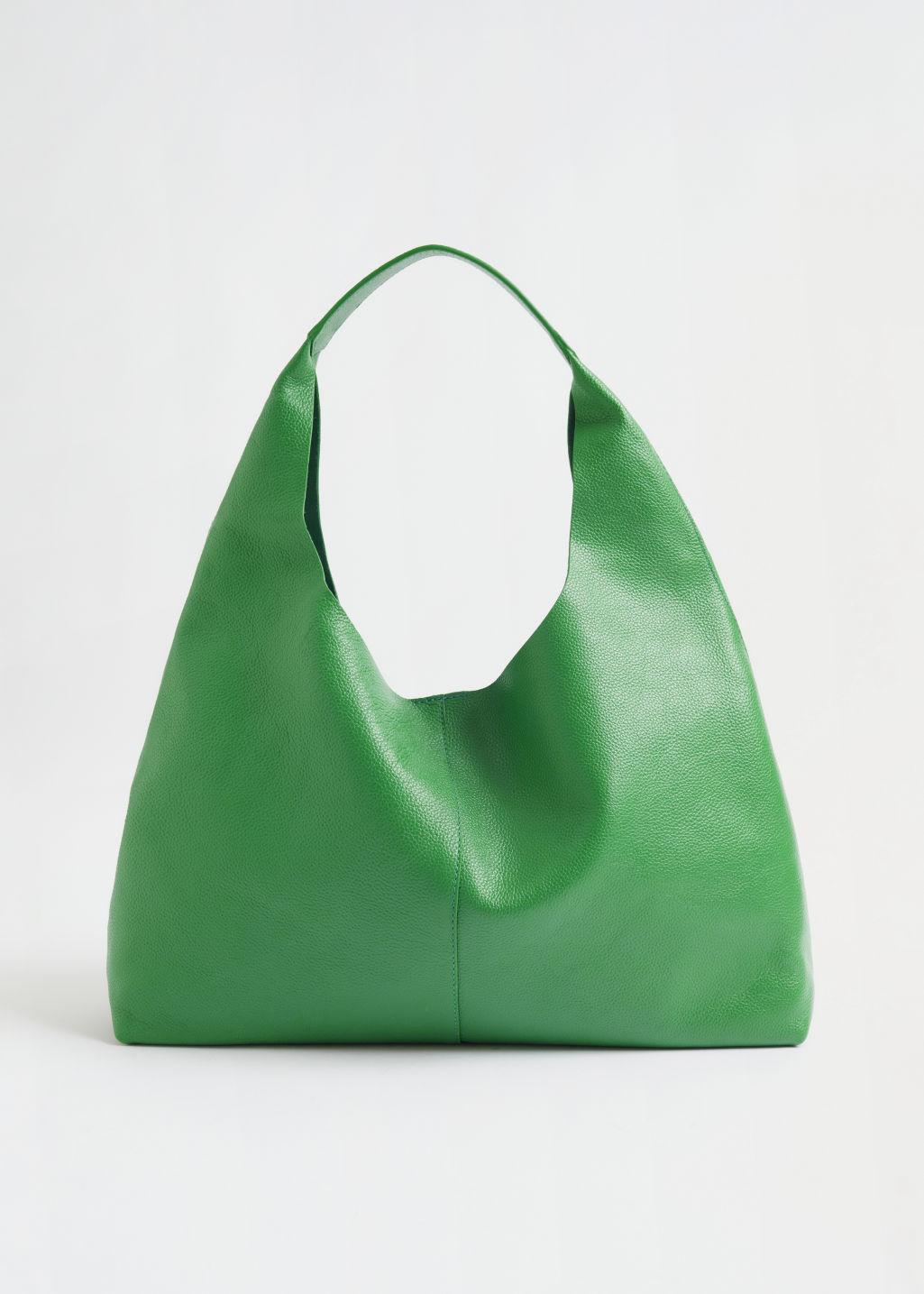 & Other Stories Grainy Leather Tote Bag in Green Lyst
