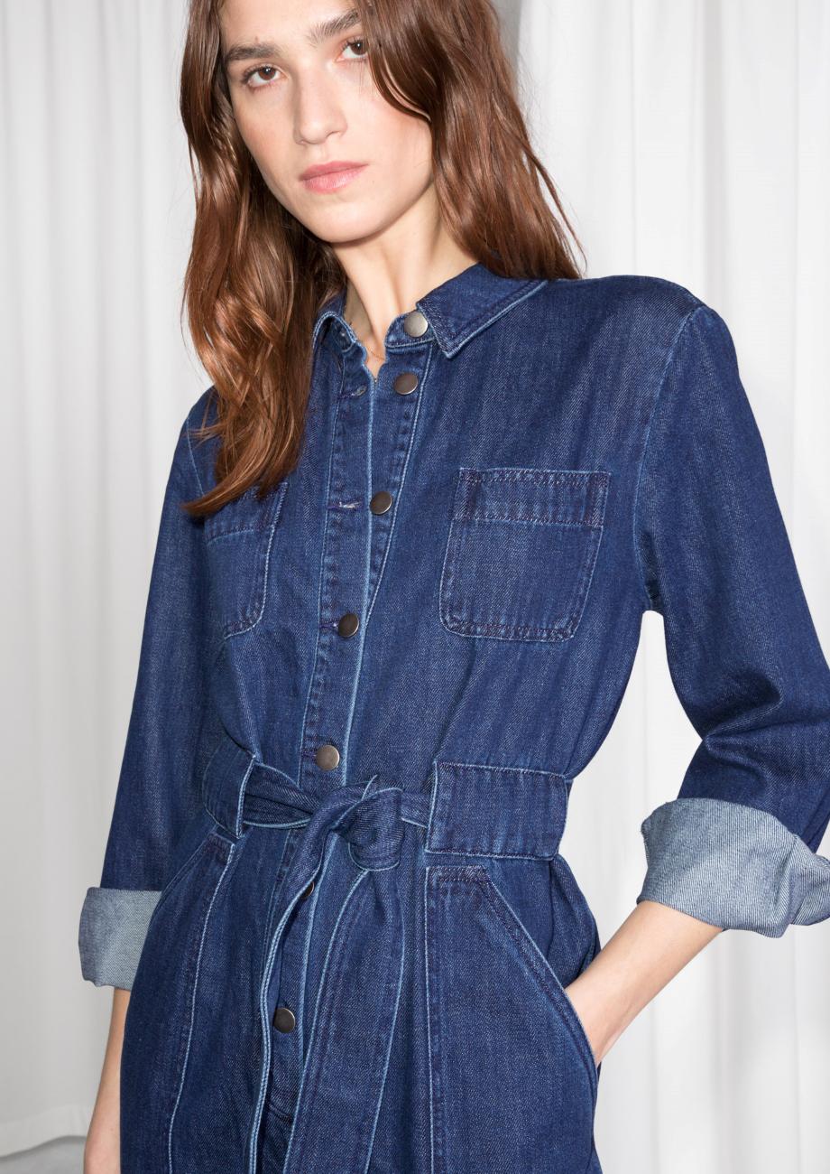 & other stories denim jumpsuit