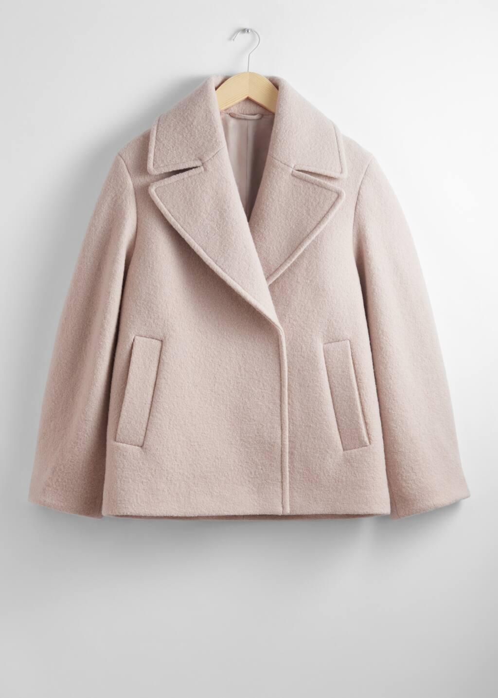 Other Stories Double-Breasted Wool Jacket in Natural Lyst UK