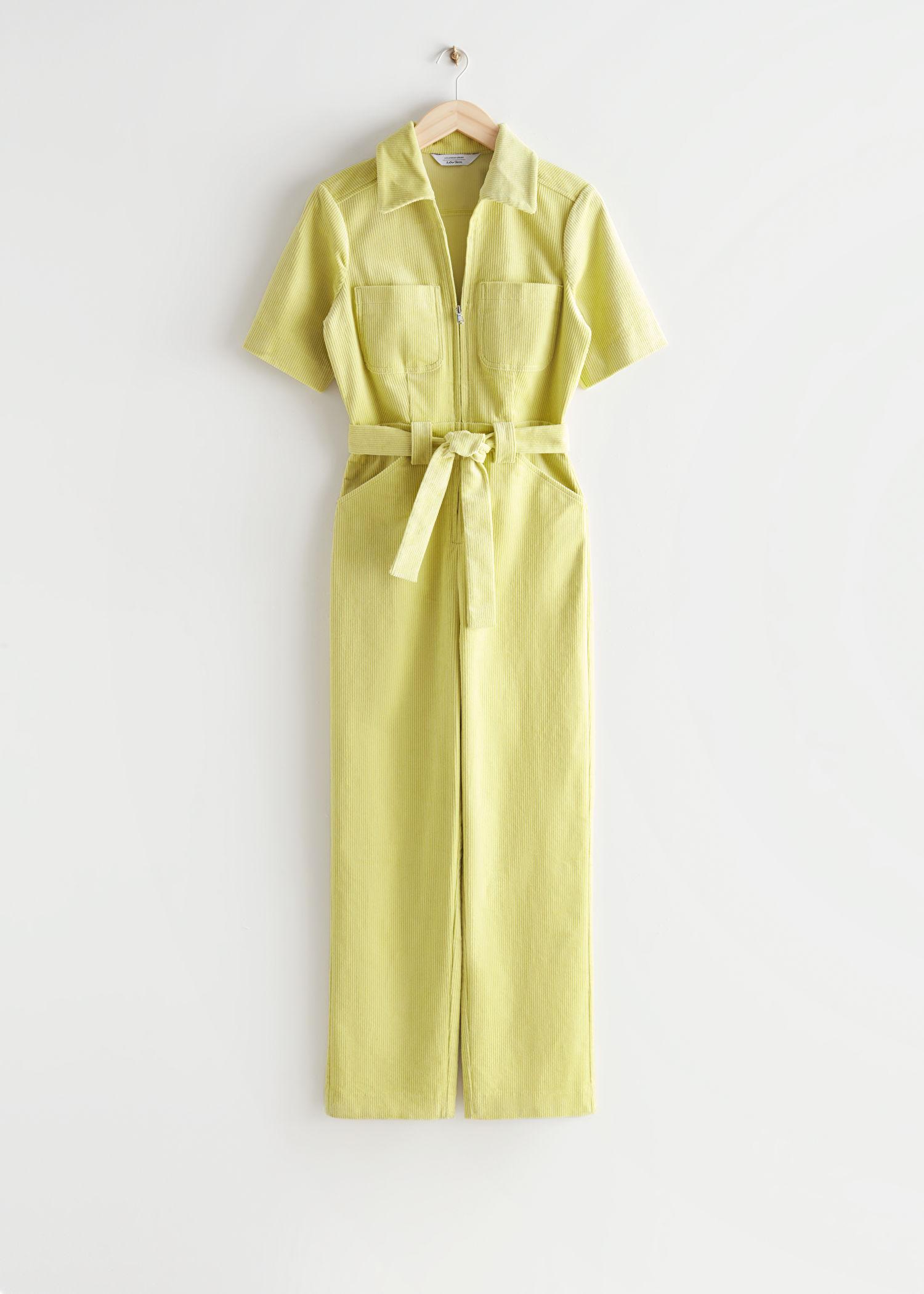 & Other Stories Belted Short Sleeve Jumpsuit in Yellow | Lyst UK