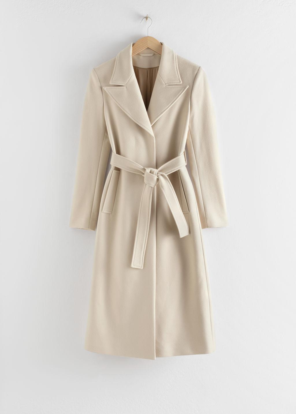 belted wool blend coat