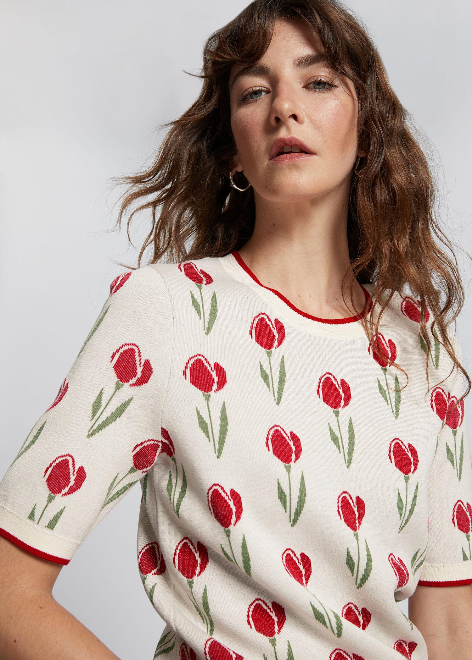 & Other Stories Floral Jacquard Knit Top in White | Lyst Canada